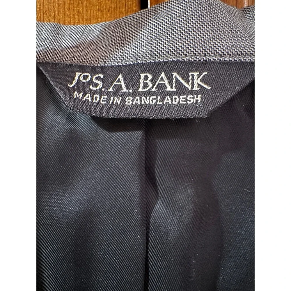 Jos.‎ A. Bank Mens Blazer Jacket Light Gray Wool Tailored Fit 2-Button 46R